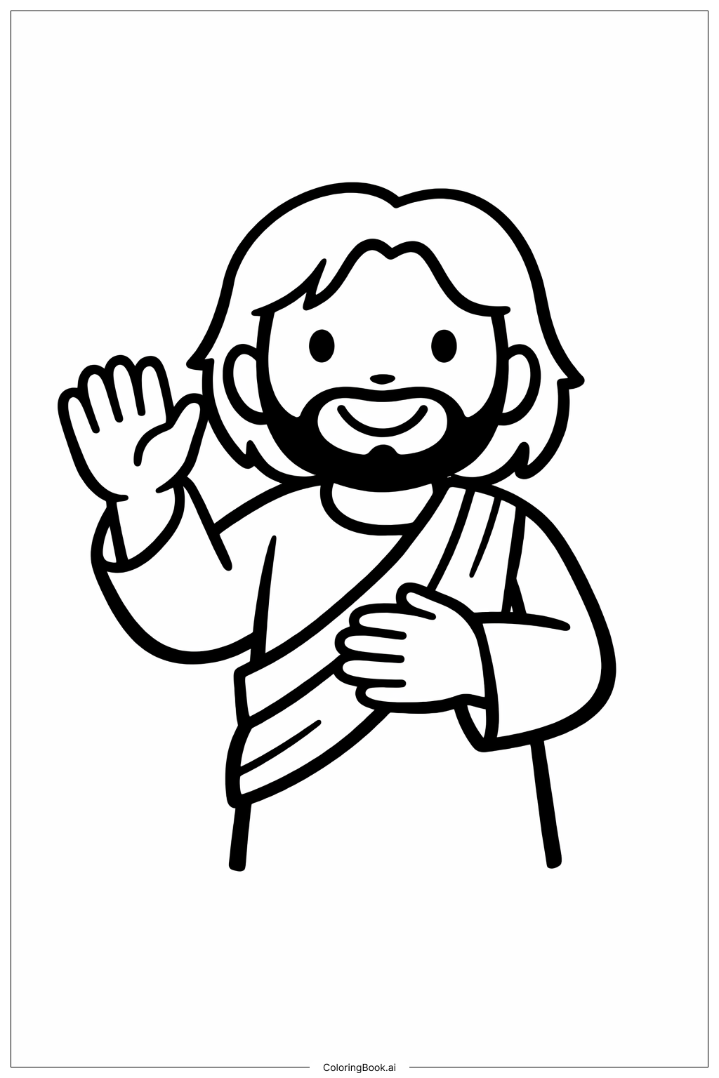 懷疑的多馬揮手著色頁