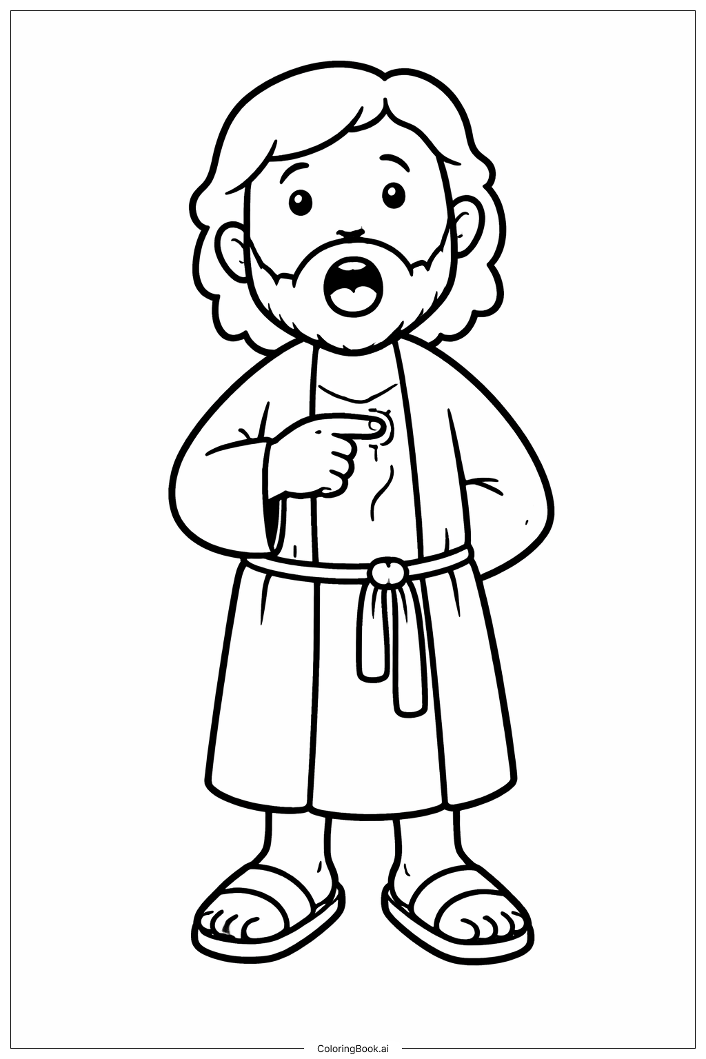 懷疑的多馬穿拖鞋著色頁