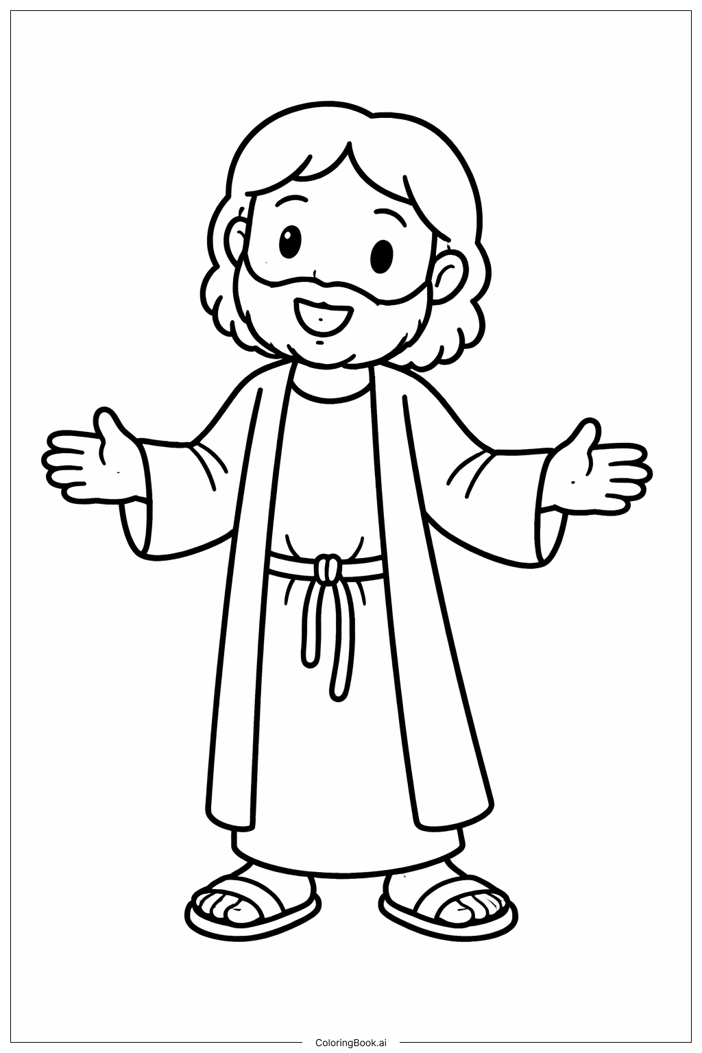 張開雙臂的疑惑多馬著色頁