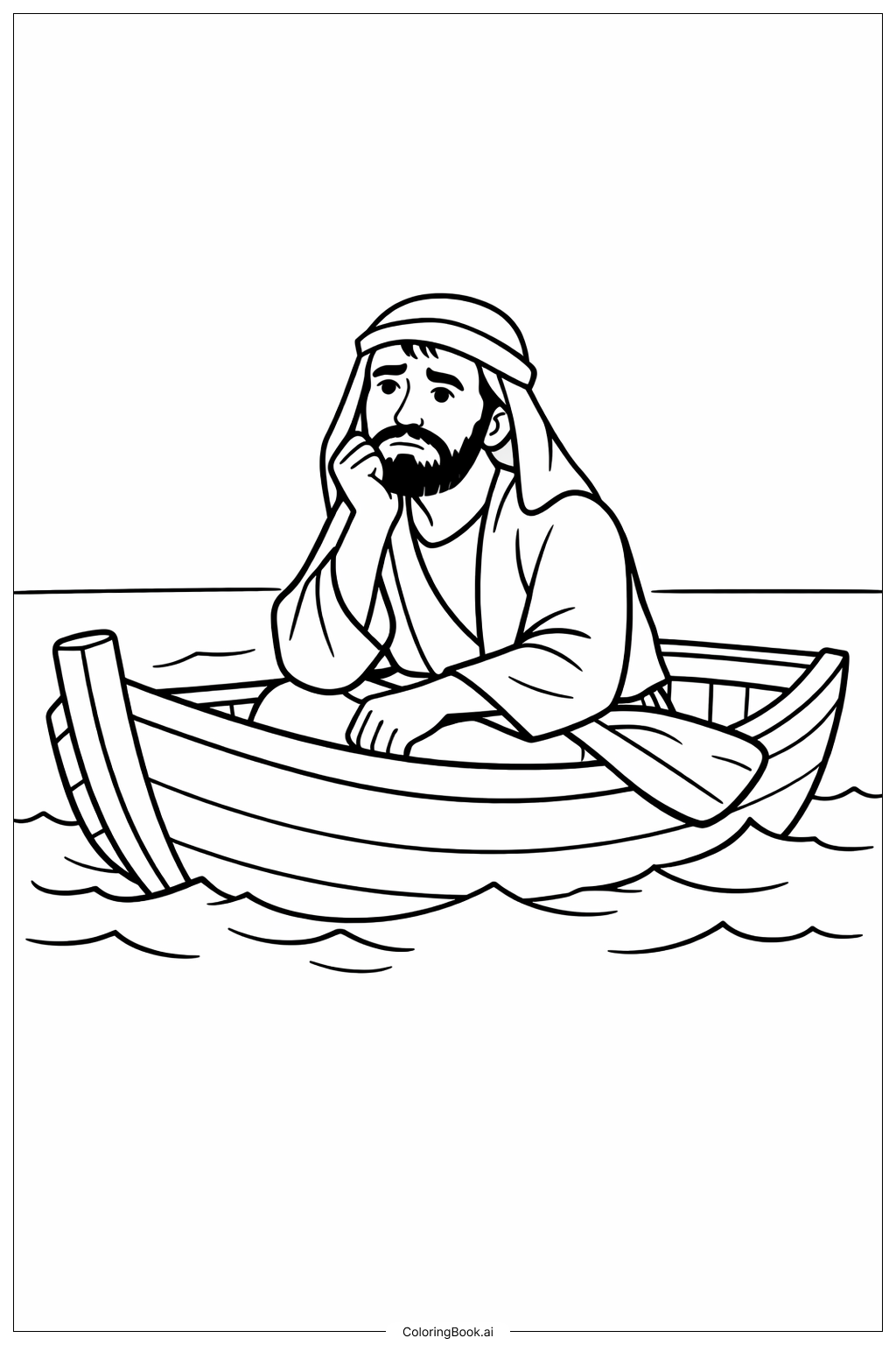 疑懼的多馬與簡單船隻著色頁