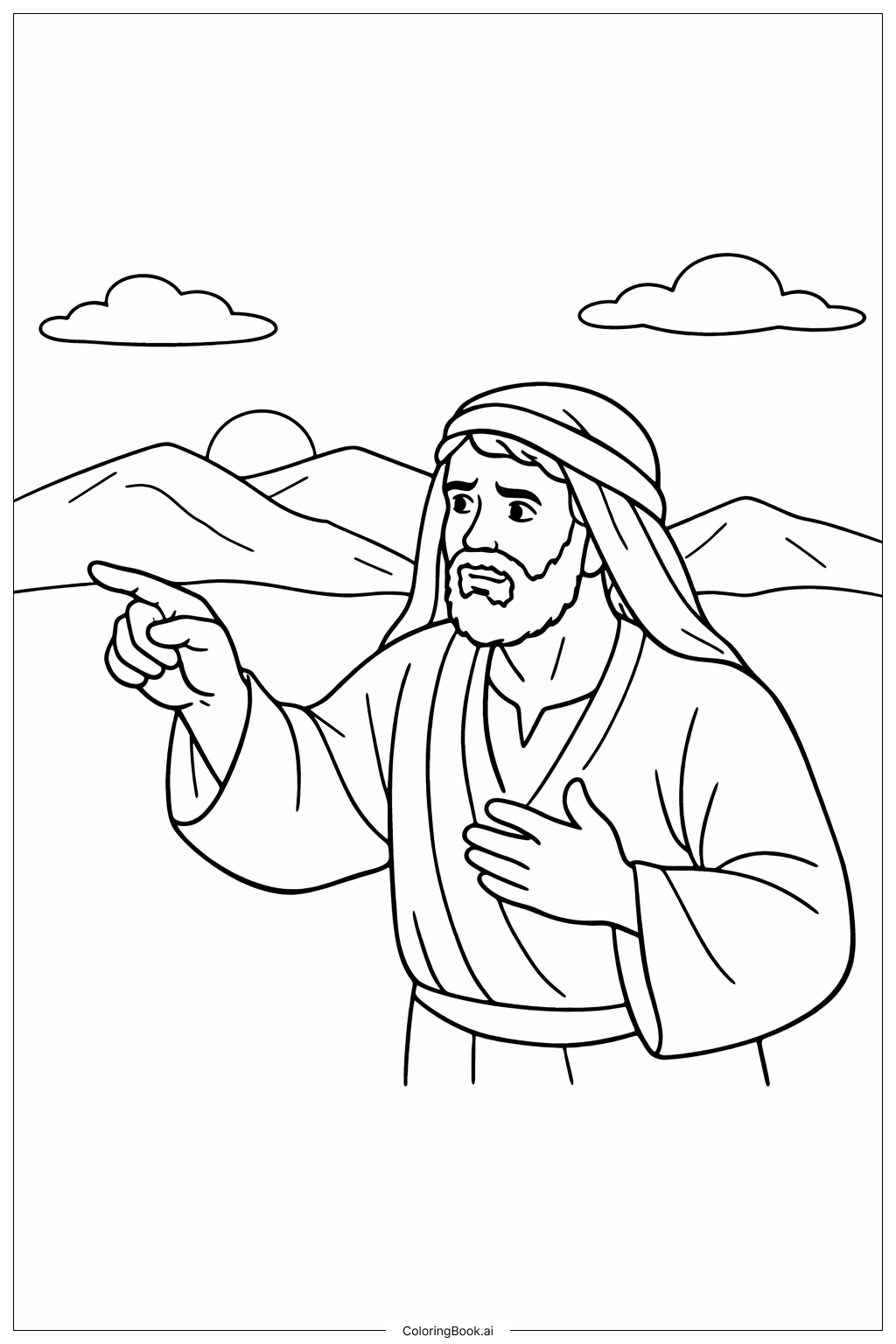 懷疑的多馬與簡單山景