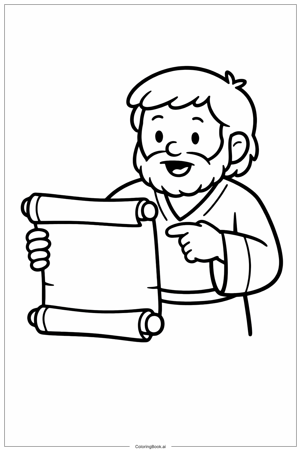 懷疑的多馬與簡易捲軸著色頁