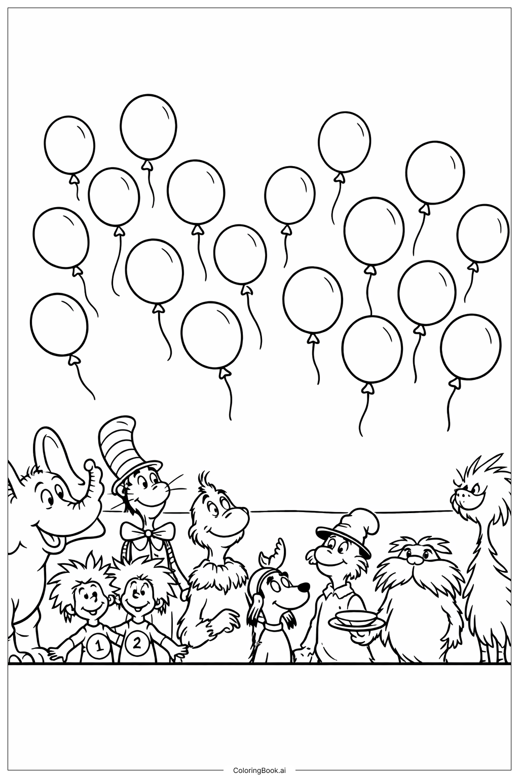  Dr Seuss Balloon Festival Coloring Page 