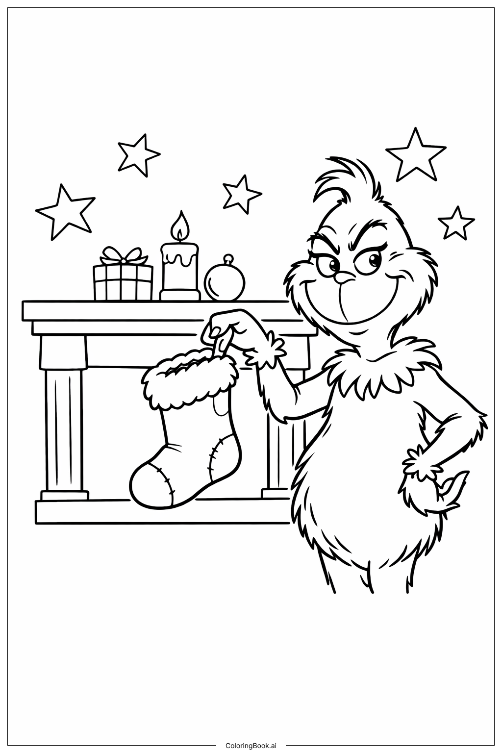  苏斯博士的格林奇与长袜填色页 