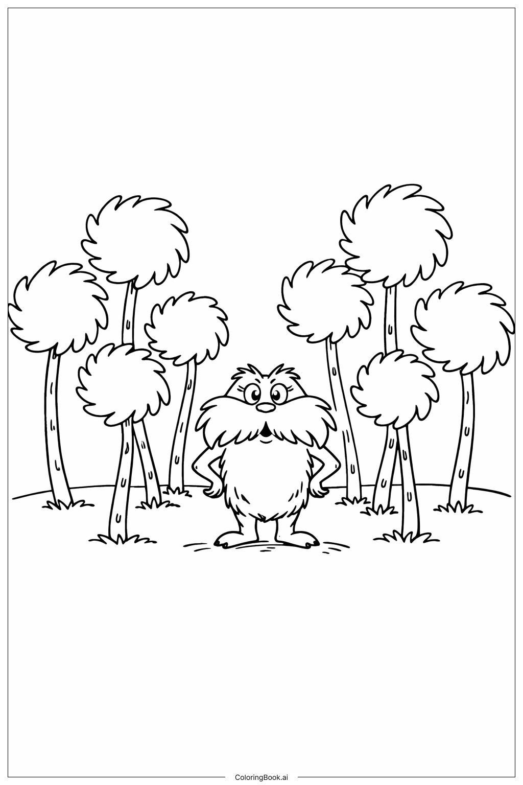  Dr Seuss Lorax With Trees Coloring Page 