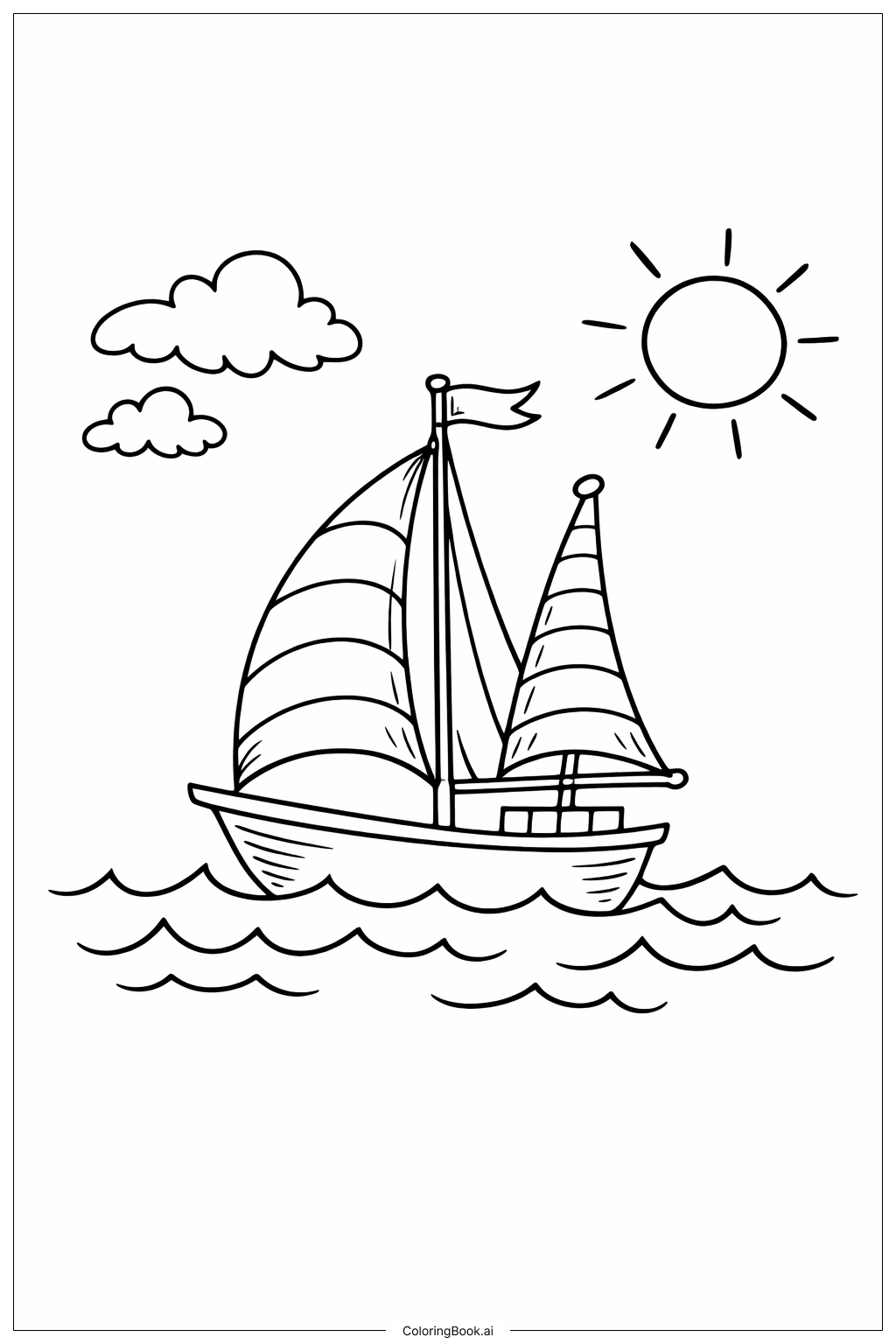  Dr Seuss Sailboat On Waves Coloring Page 