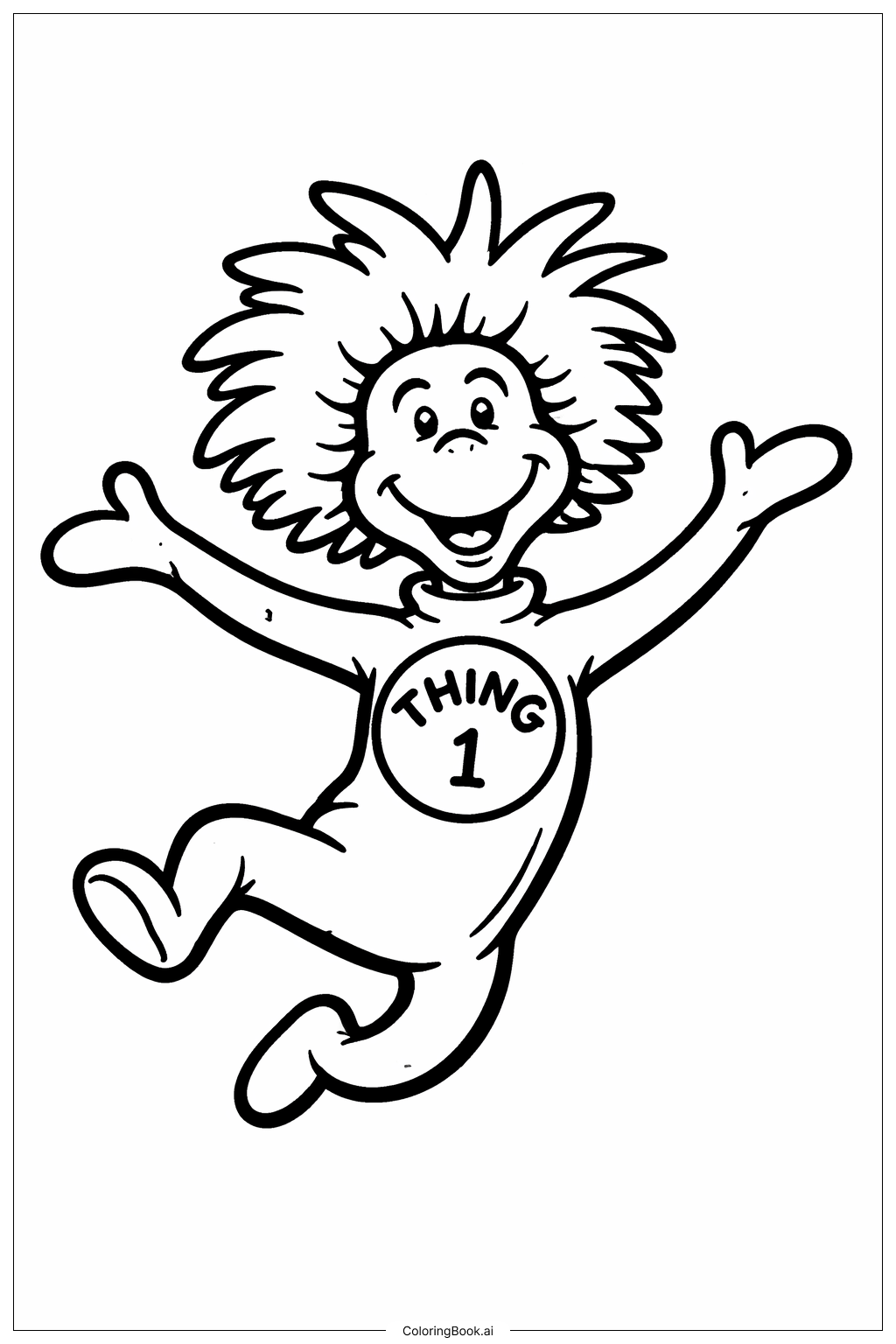  Dr Seuss Thing One Pose Coloring Page 