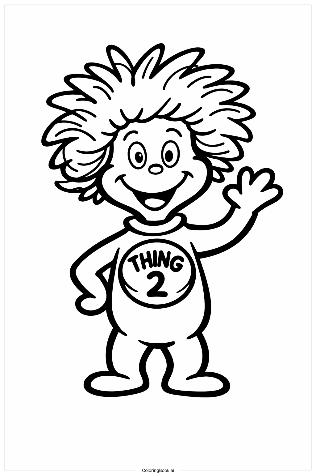  Dr Seuss Thing Two Play Coloring Page 