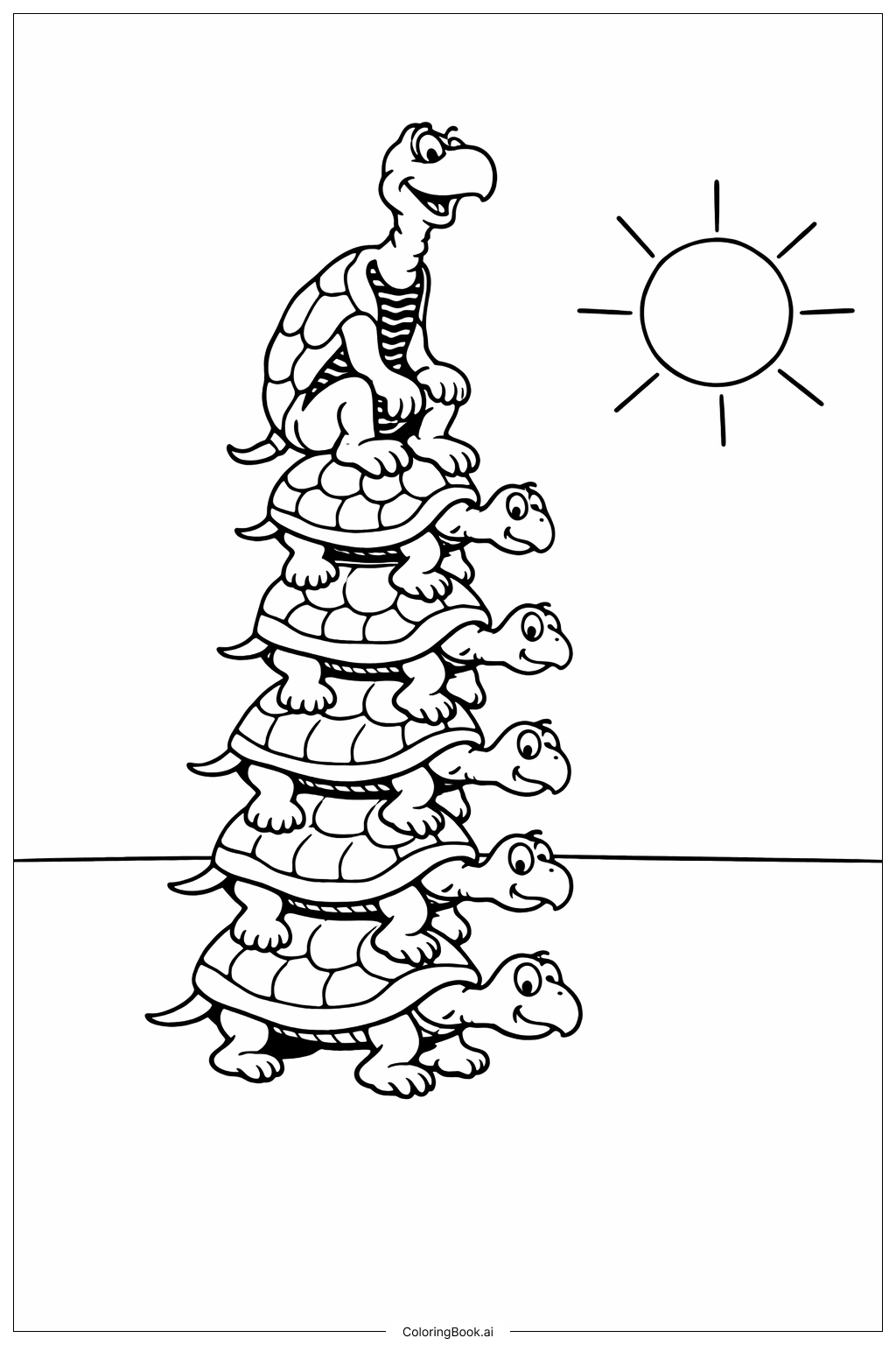  닥터 수스 여틀 스택 위에 색칠공부 페이지 