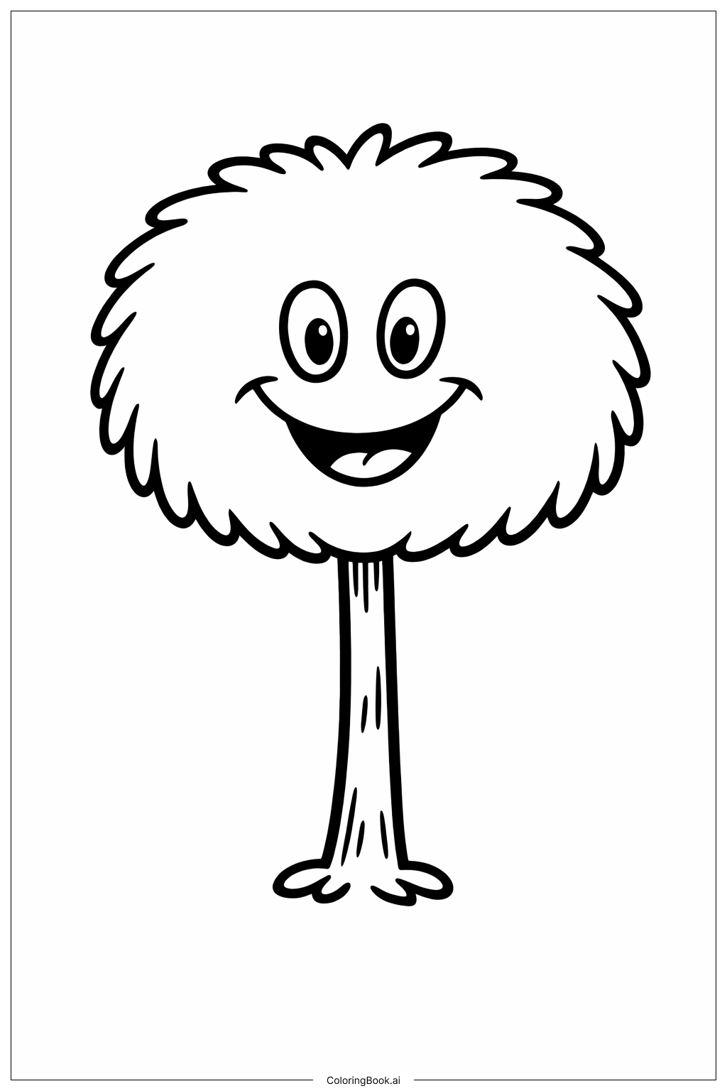  Page de coloriage Arbre Amical Dr Seuss Avec Visage 