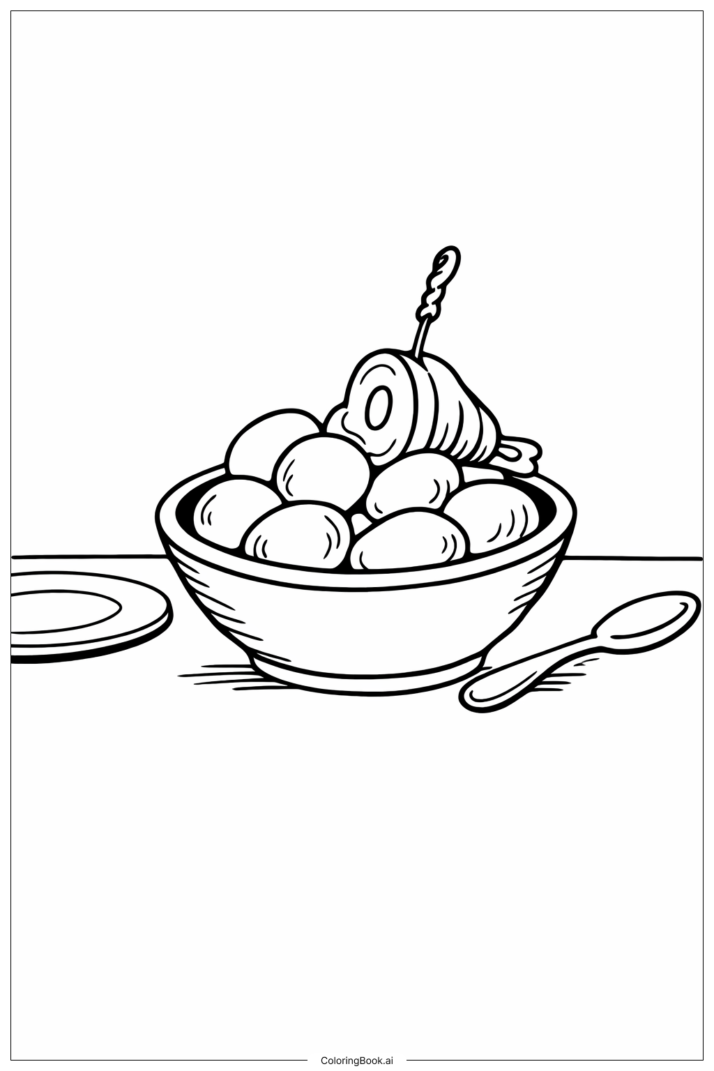  Page de coloriage Dr Seuss Œufs Verts dans un Bol Scène 