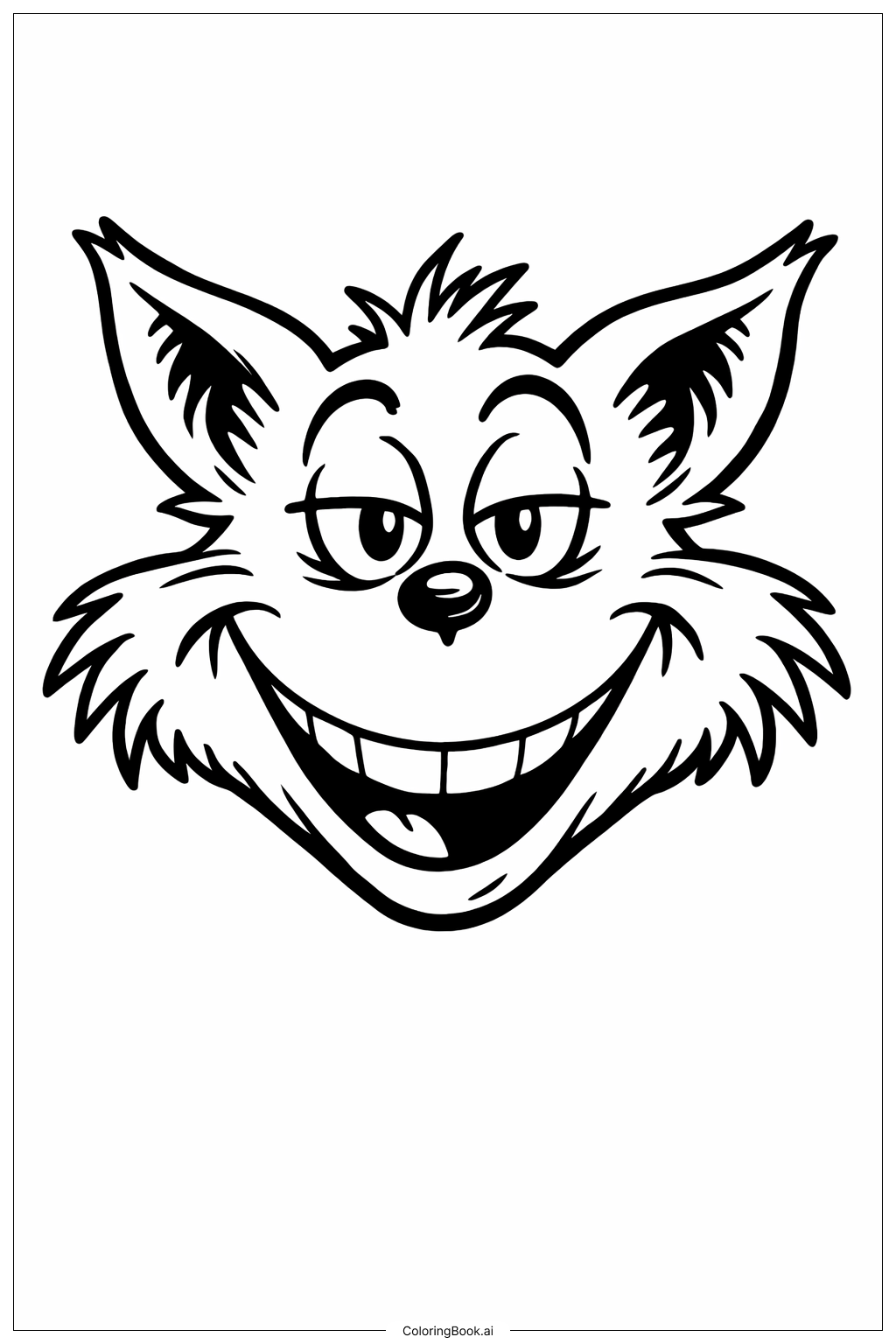  Page de coloriage Visage de Renard Sourire de Dr Seuss 