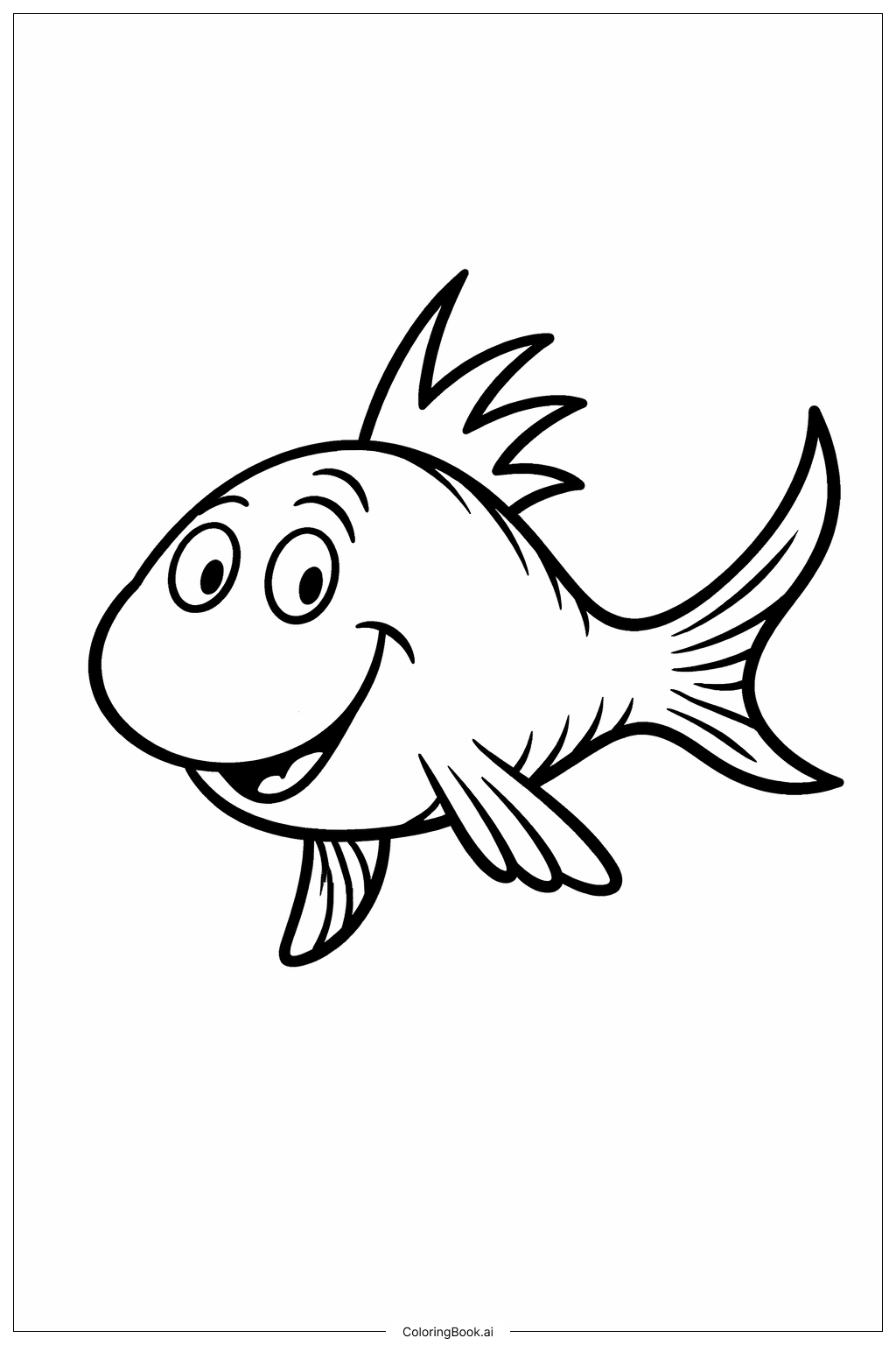  Page de coloriage Dr Seuss Un Poisson Heureux 