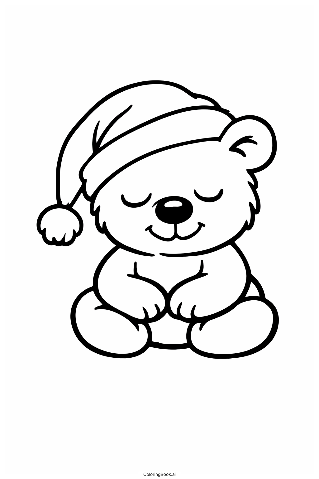  Page de coloriage Dr Suess Ours Endormi Avec Chapeau 