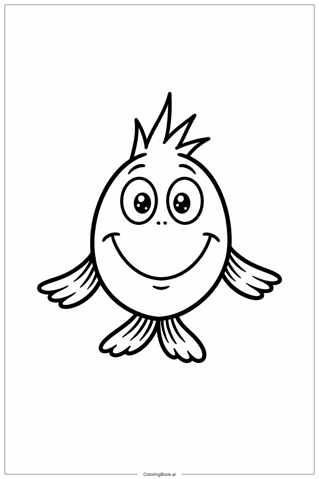  Page de coloriage Poisson souriant de Dr Seuss 