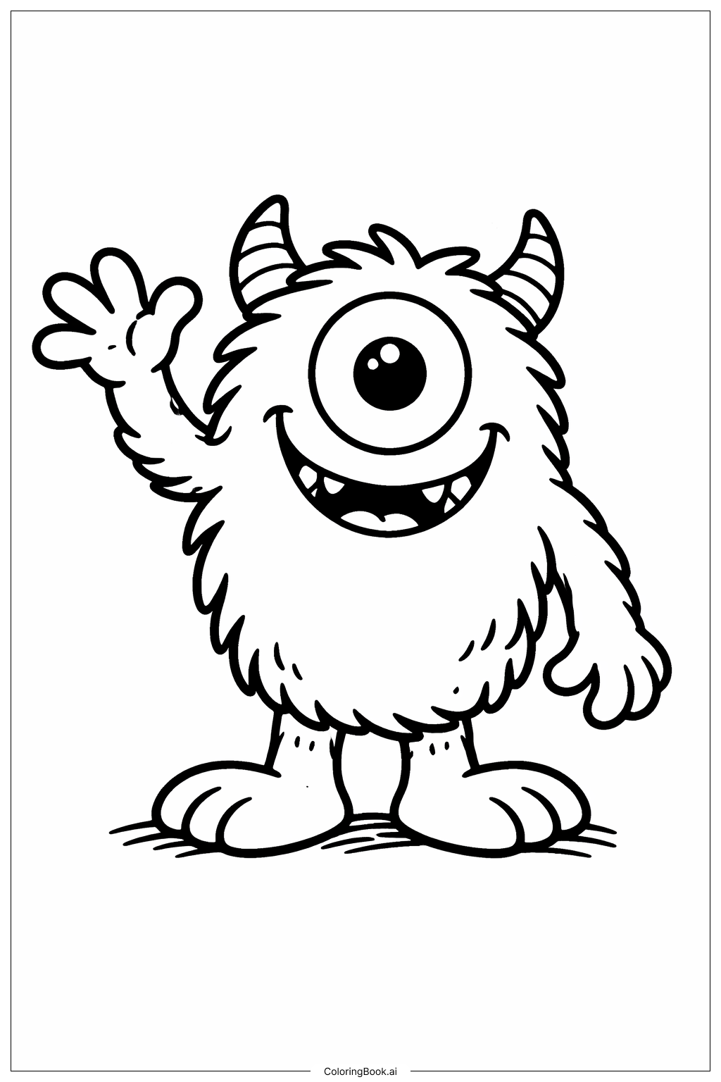  Page de coloriage Ami Monstre Qui Fait Signe Dr Suess 