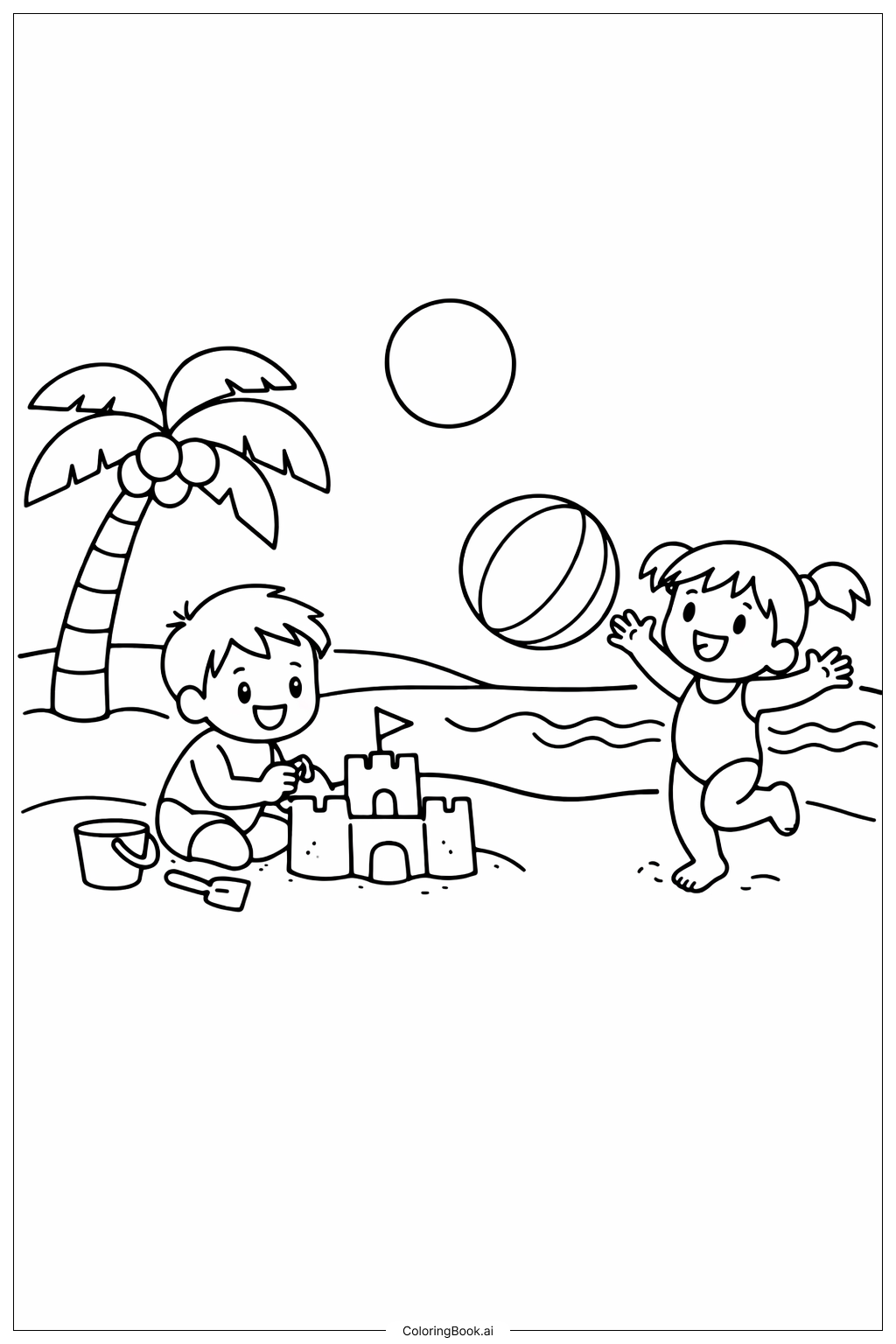  Page de coloriage Jeu de plage Dragon Ball 