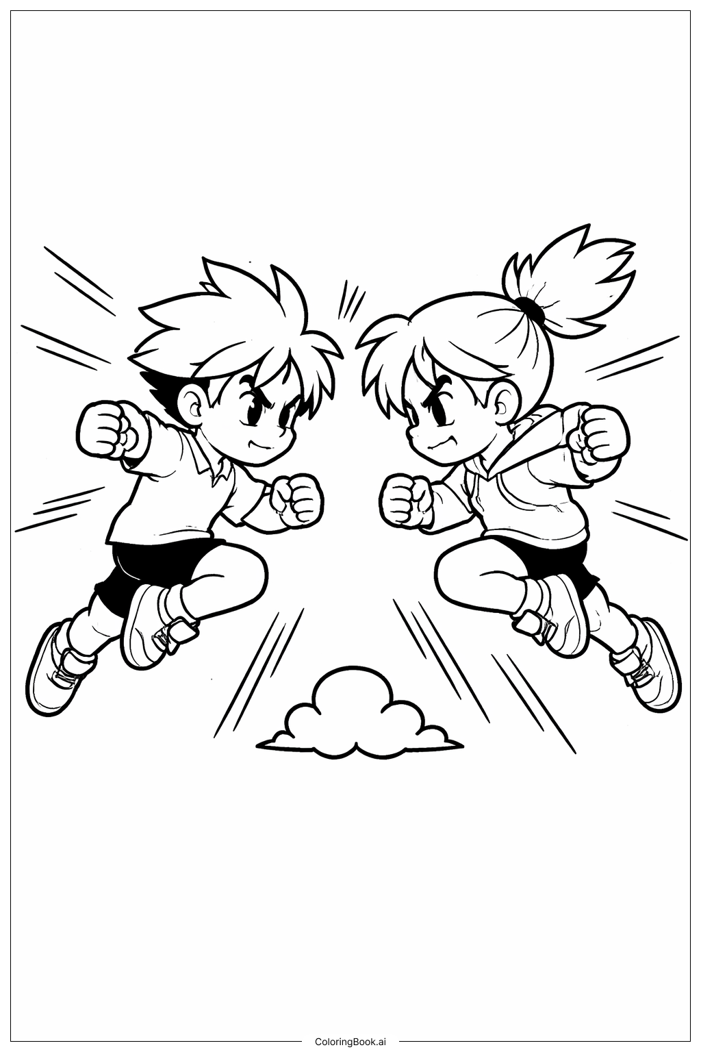  Page de coloriage Combat Volant Dragon Ball 