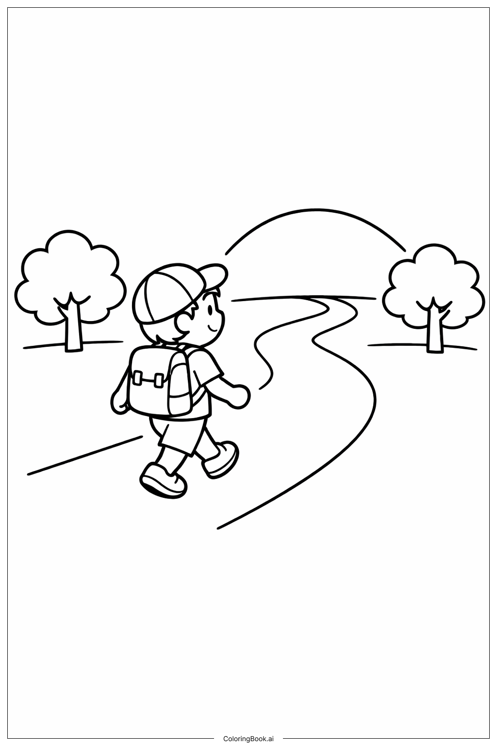  Page de coloriage Promenade en forêt Dragon Ball 