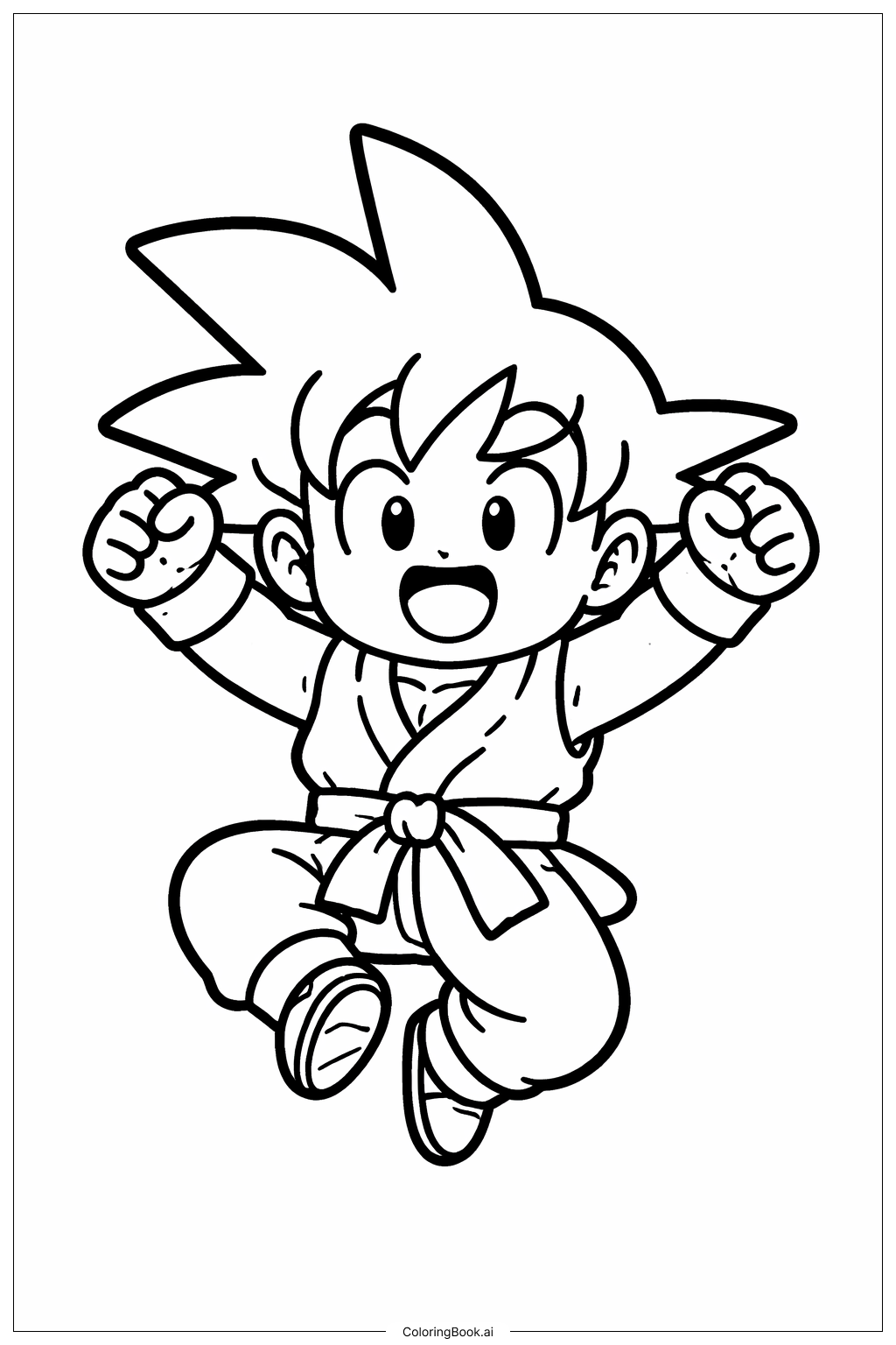  Page de coloriage Dragon Ball Goku Jump 