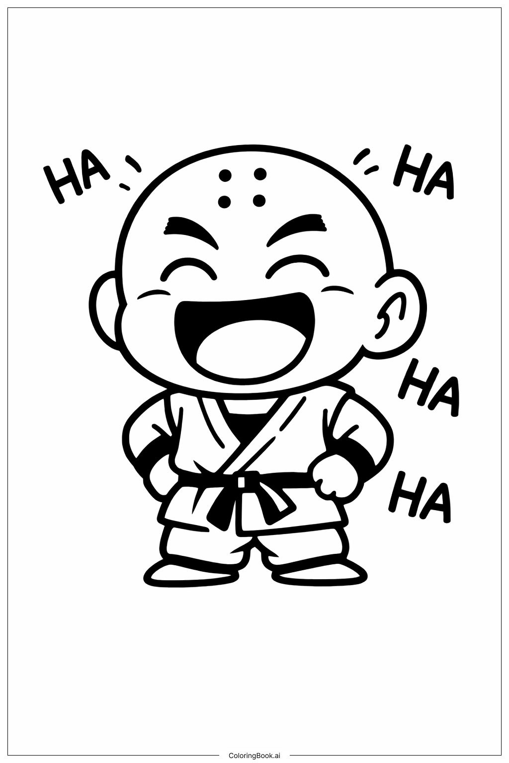  Page de coloriage Dragon Ball Krillin Rit 