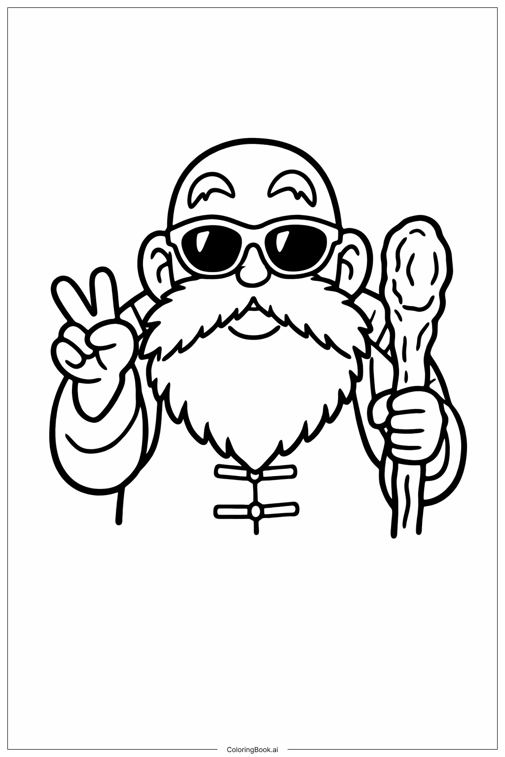  Page de coloriage Dragon Ball Maître Roshi 