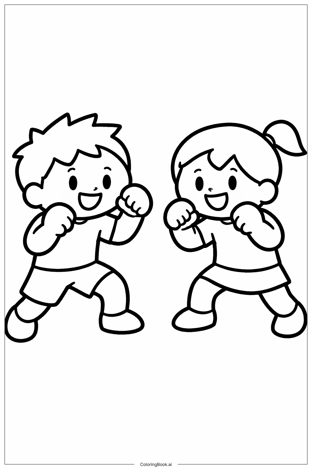  Page de coloriage Dragon Ball Pose de Combat Simple 