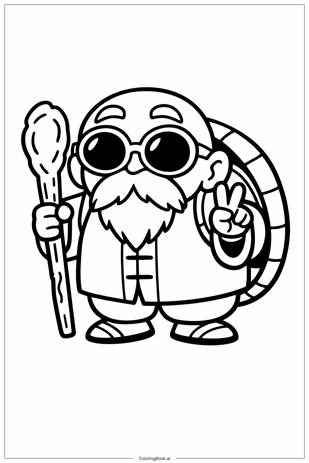  Page de coloriage Dragon Ball Maître des Tortues 