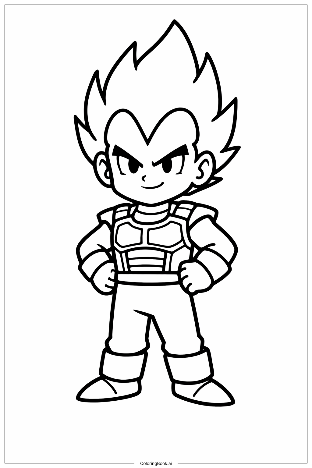  Page de coloriage Dragon Ball Pose de Vegeta 