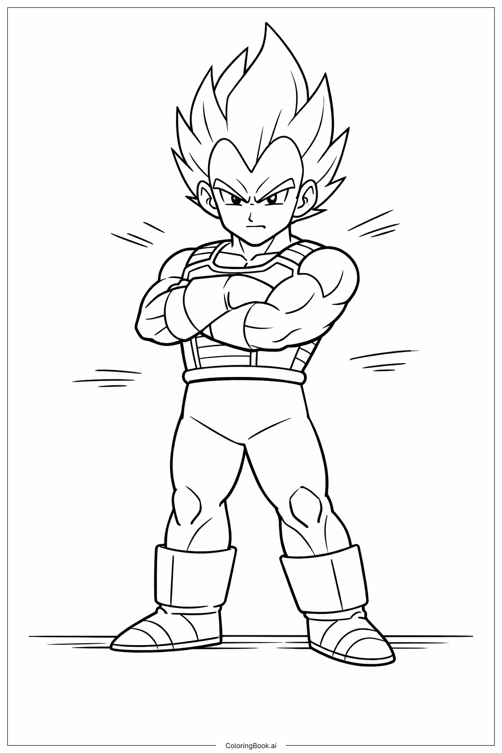  Page de coloriage Entraînement de Vegeta de Dragon Ball 