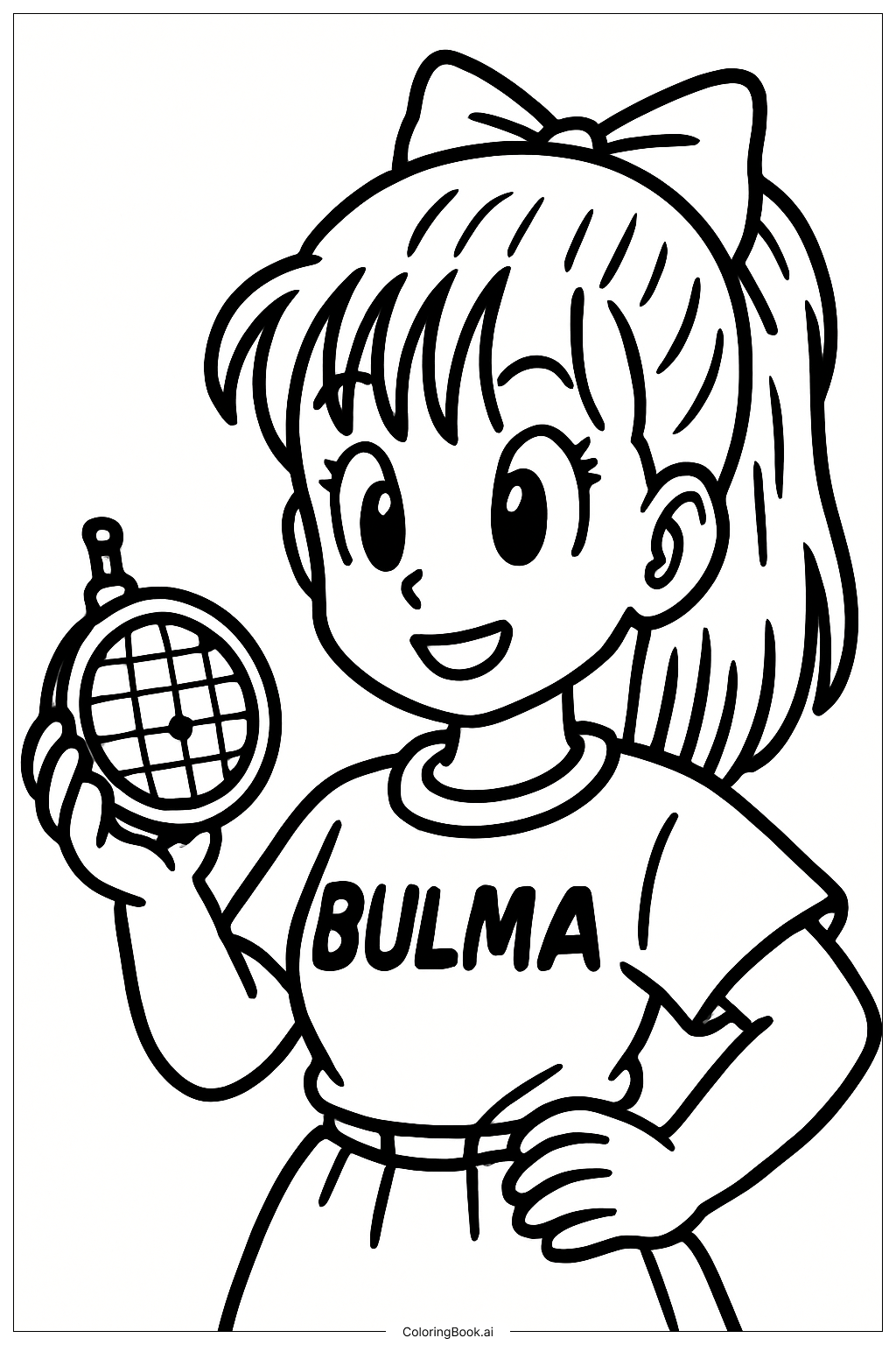  ドラゴンボールZ ブルマがドラゴンレーダーを持っているの塗り絵ページ 