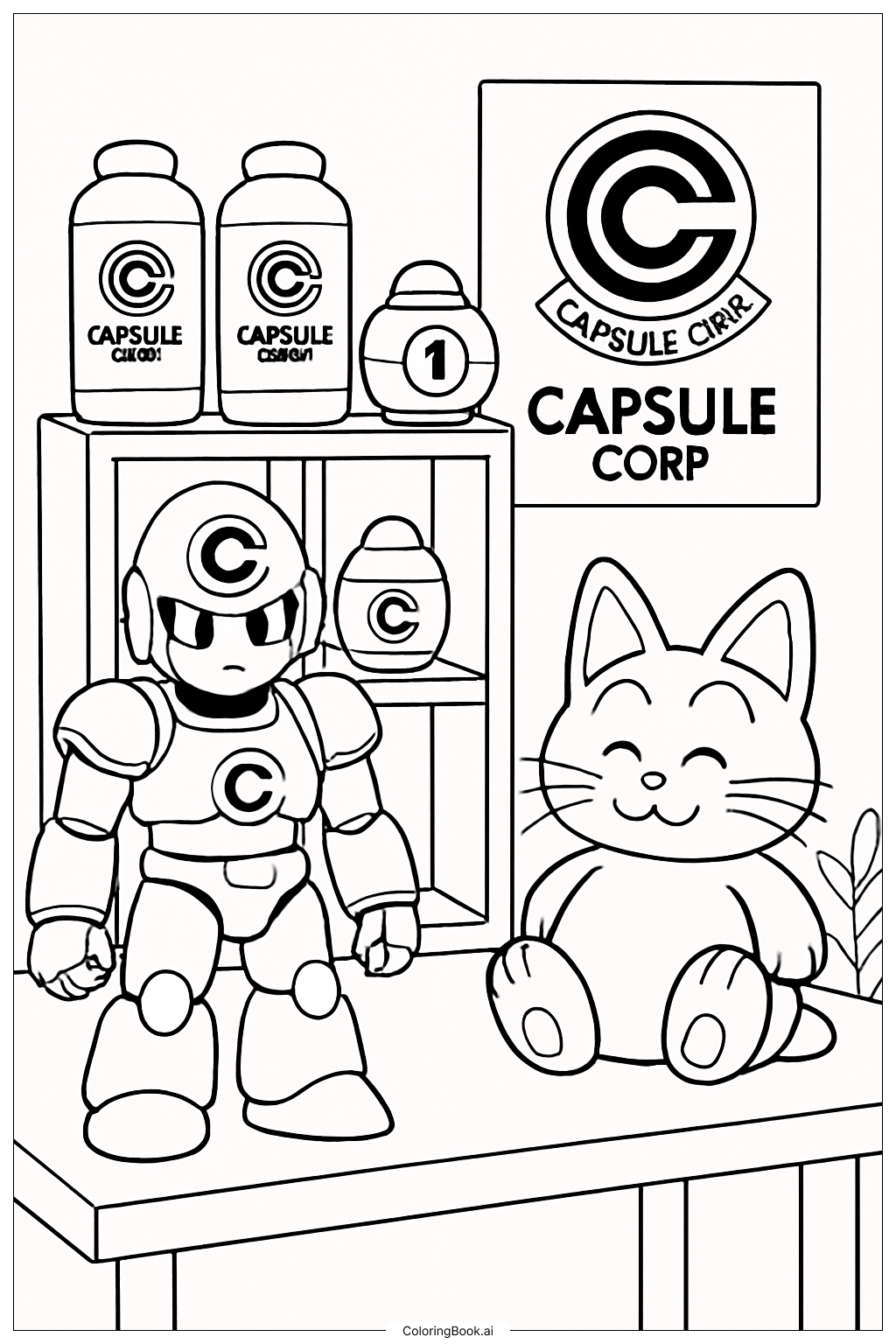  ドラゴンボールZ カプセルトイディスプレイの塗り絵ページ 