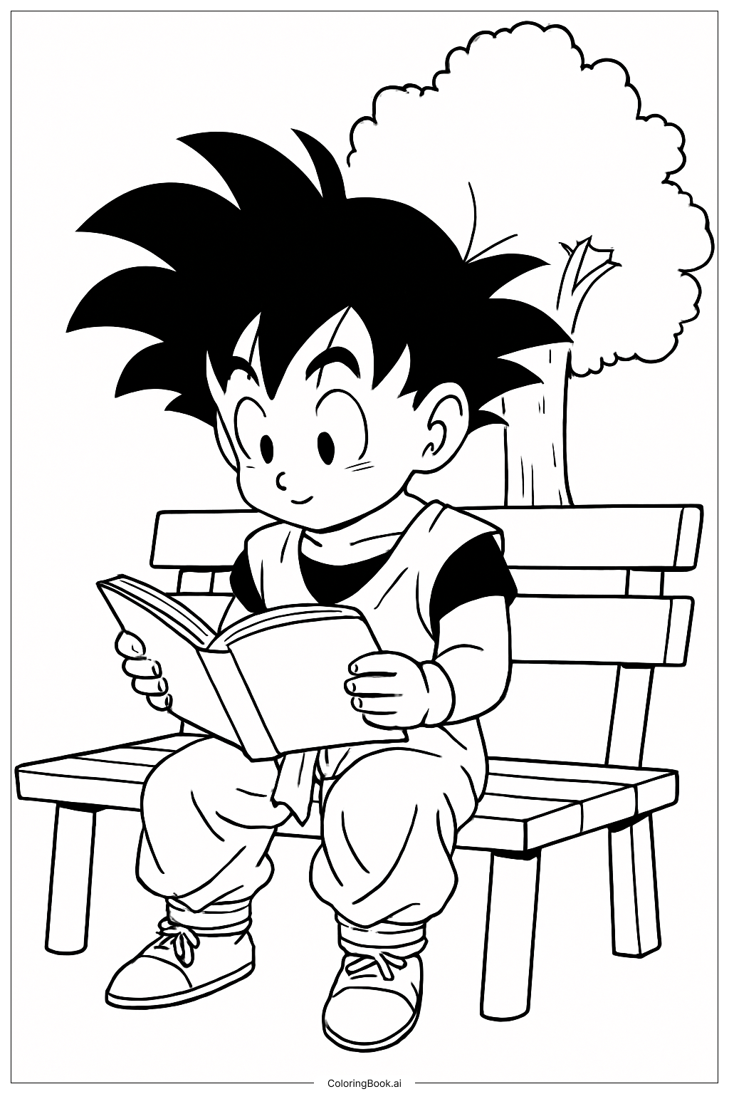  ドラゴンボールZ 悟飯 読書ブックの塗り絵ページ 
