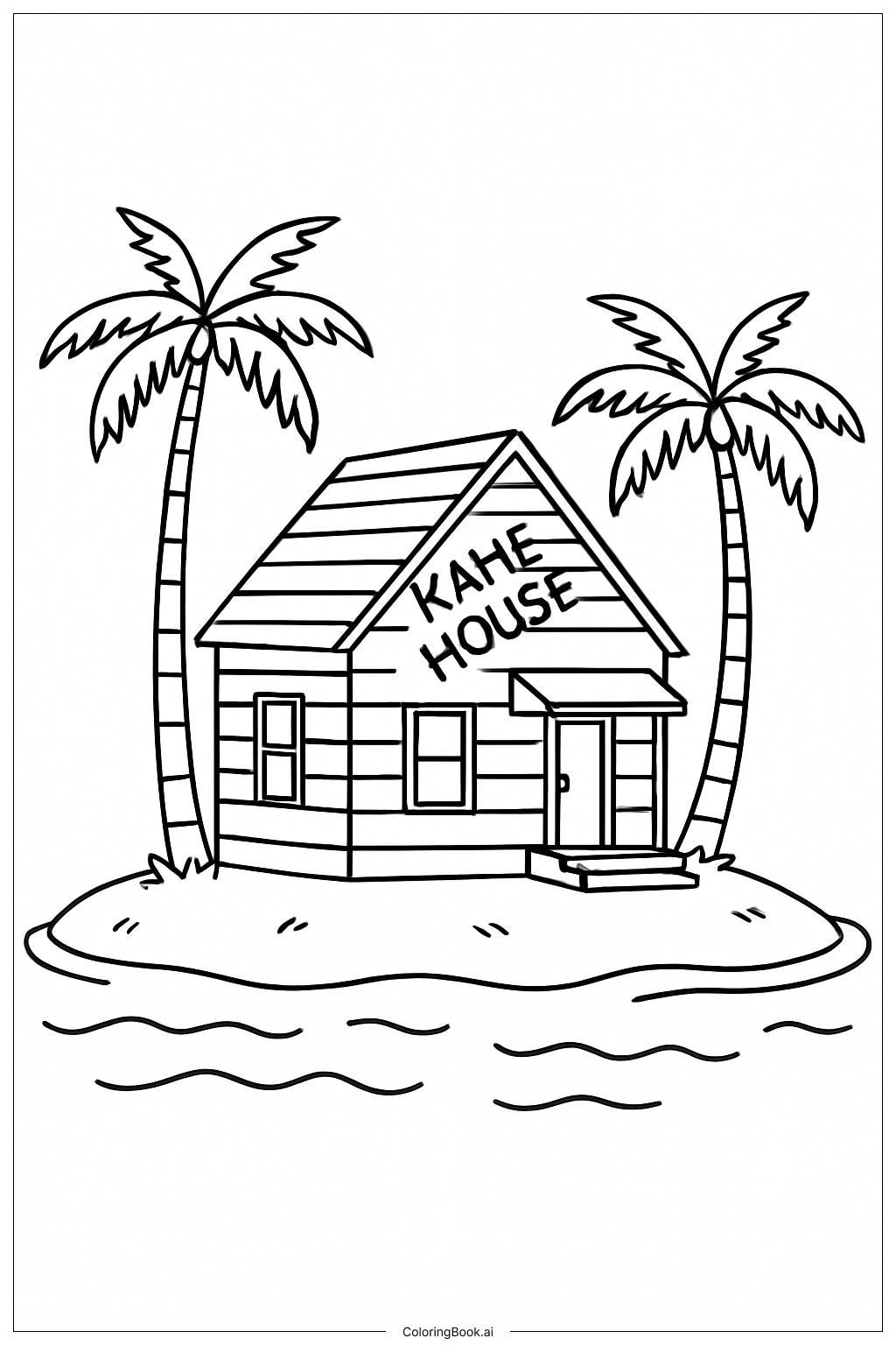  ドラゴンボールZ 海辺のカメハウスの塗り絵ページ 