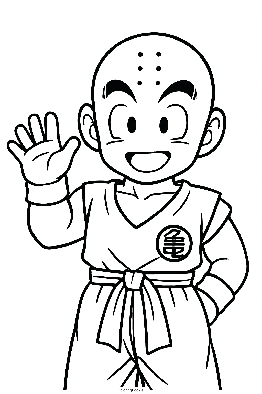  ドラゴンボールZ クリリン ウェーブの塗り絵ページ 