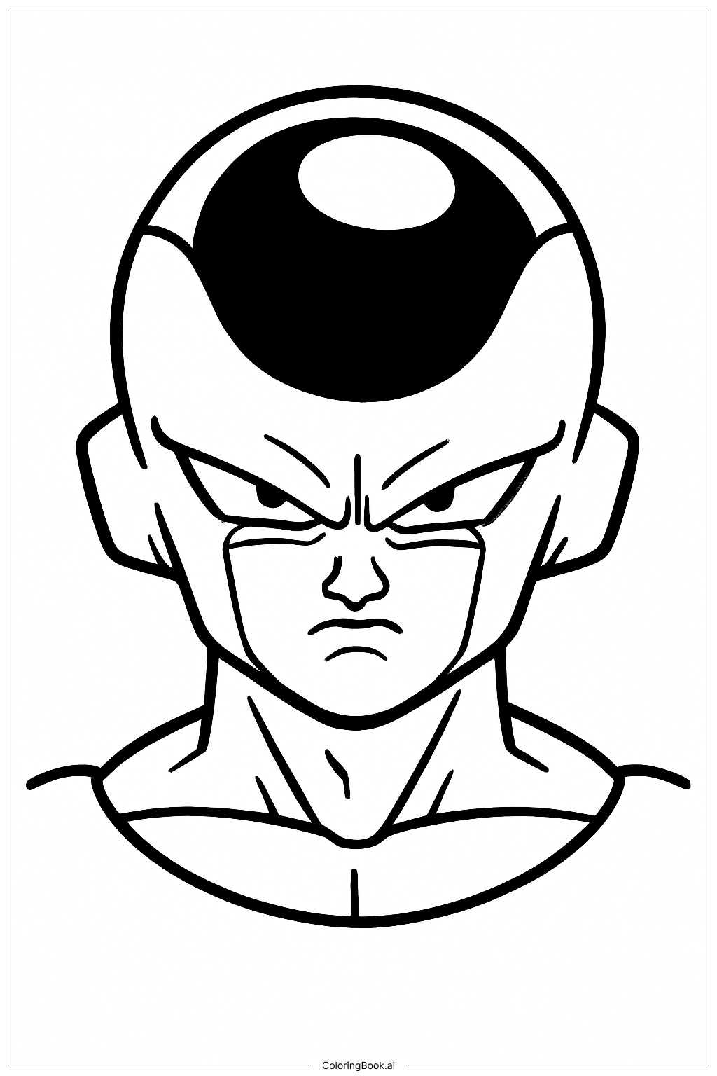  ドラゴンボールZ シンプルフリーザ顔の塗り絵ページ 