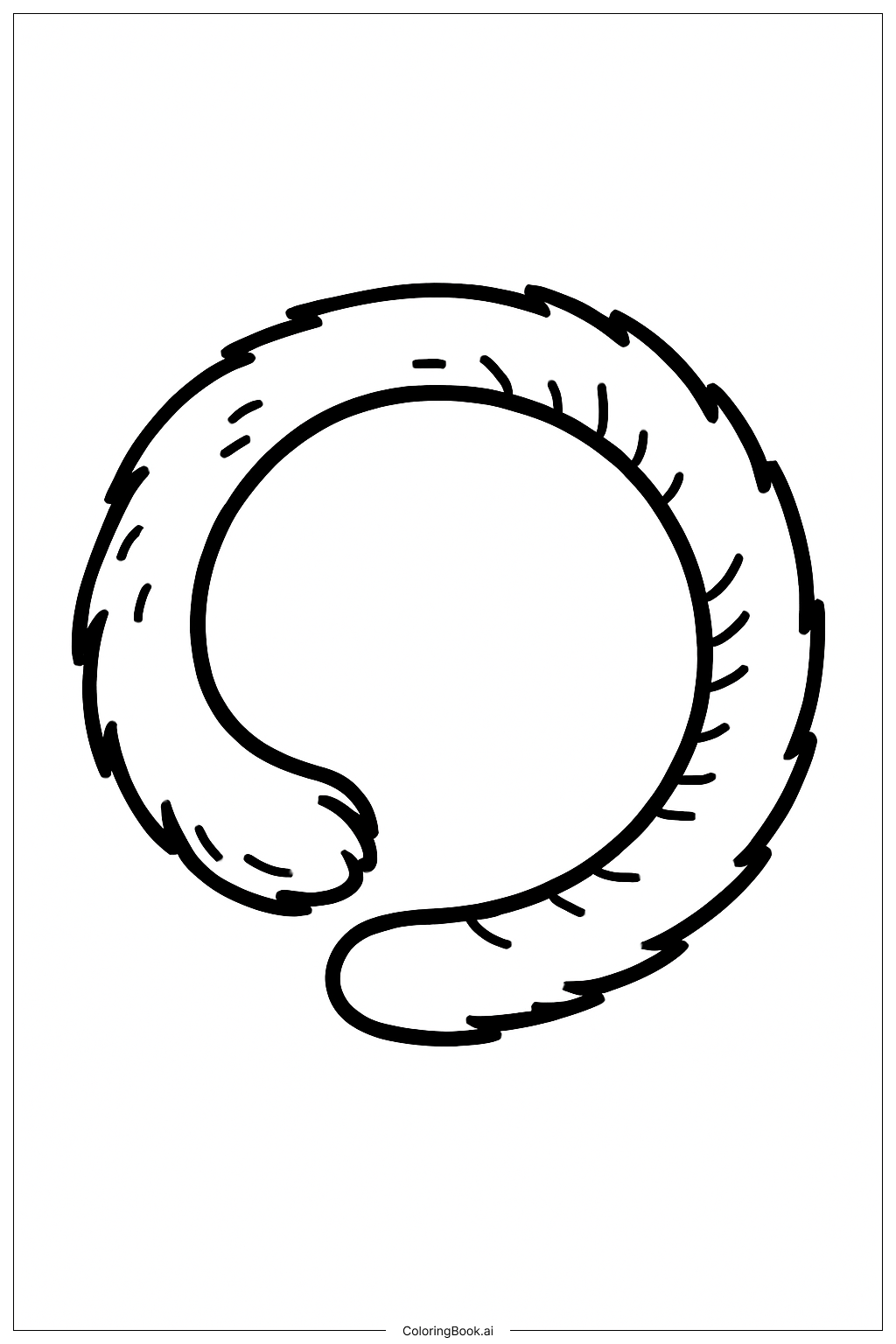  ドラゴンボールZ シンプルなサイヤ人の尾の塗り絵ページ 