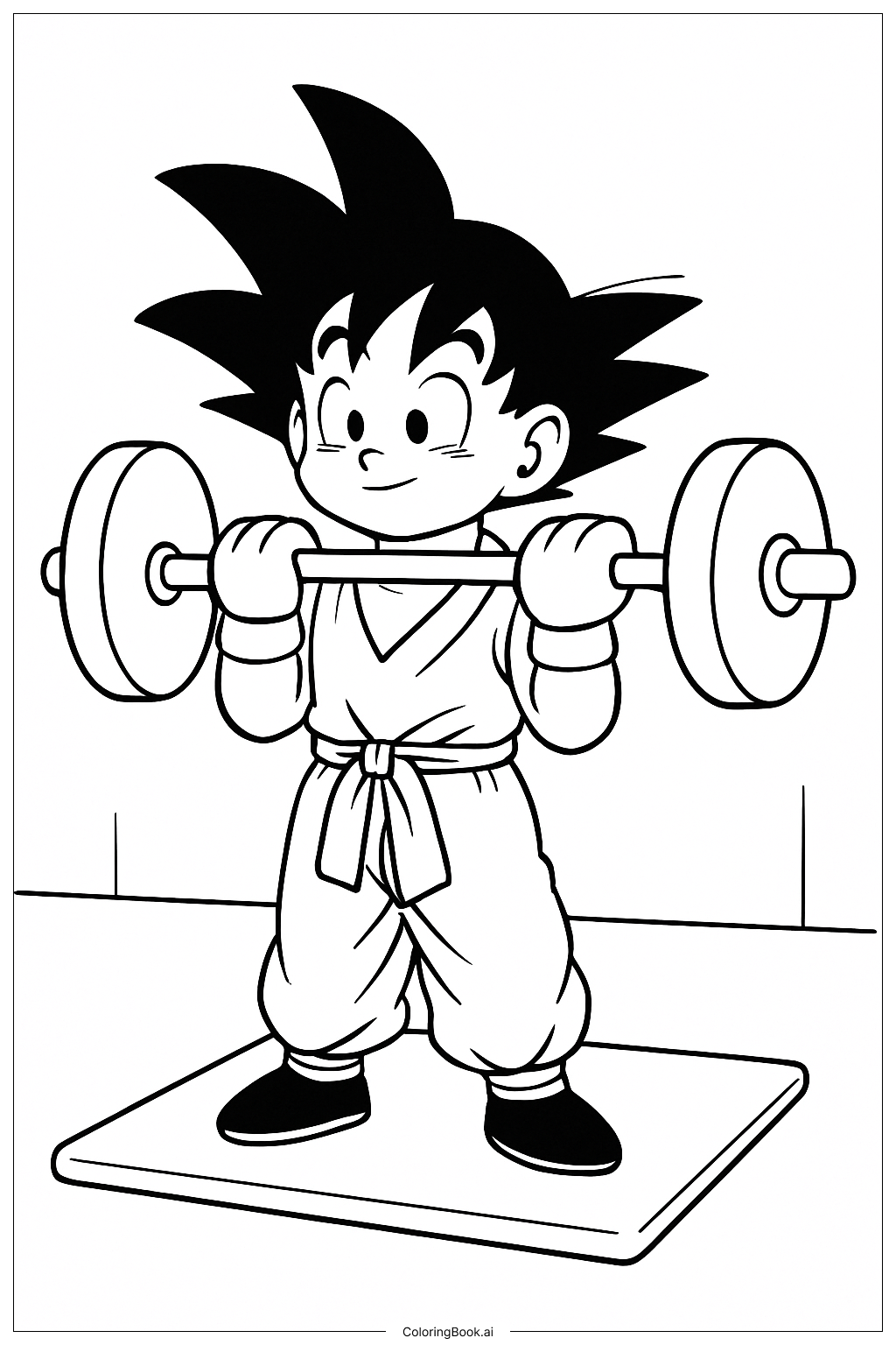  ドラゴンボールZ ウエイトトレーニングの塗り絵ページ 