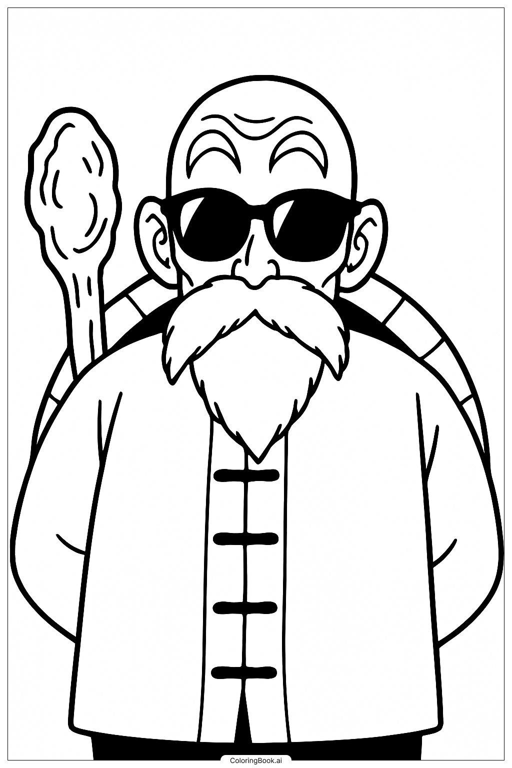  ドラゴンボールZ 亀仙人の塗り絵ページ 