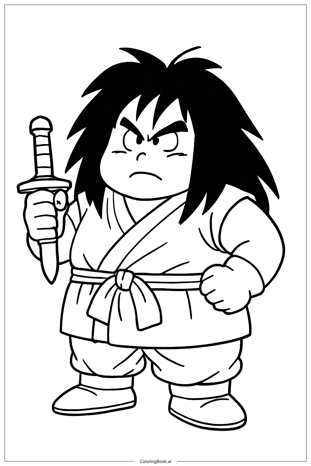  ドラゴンボールZ ヤジロベー 剣を持つの塗り絵ページ 