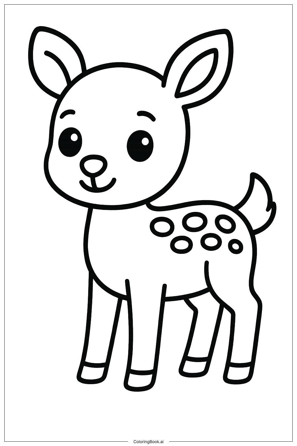  Fawn Baby Deer with Spots Coloring Page 