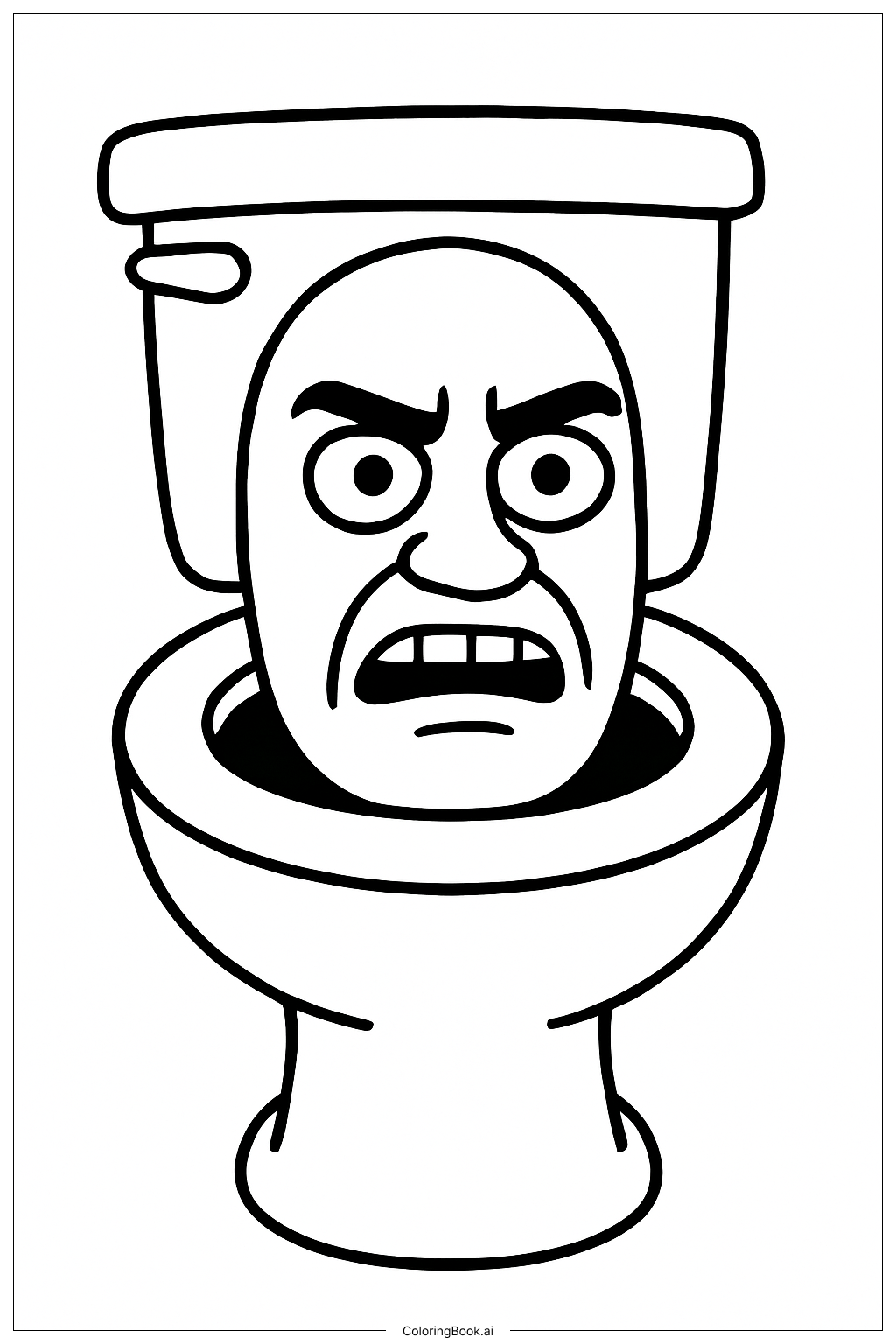  Page de coloriage Gros plan du visage des toilettes Skibidi 