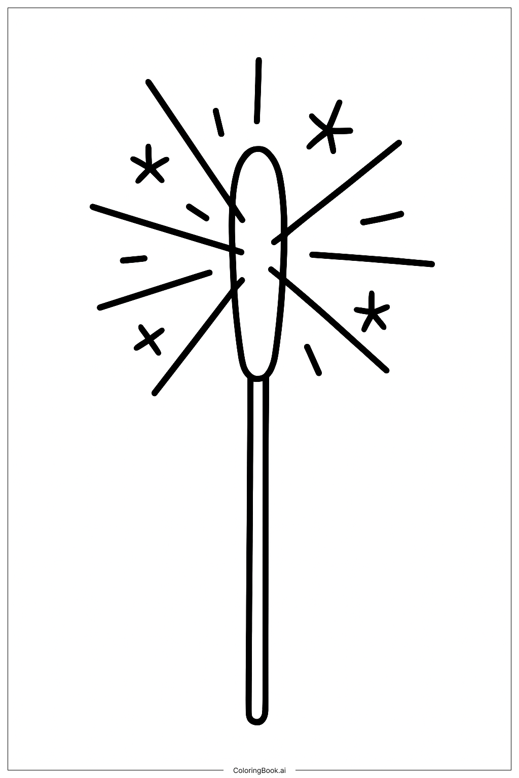 A Small Firework Sparkler Coloring Page