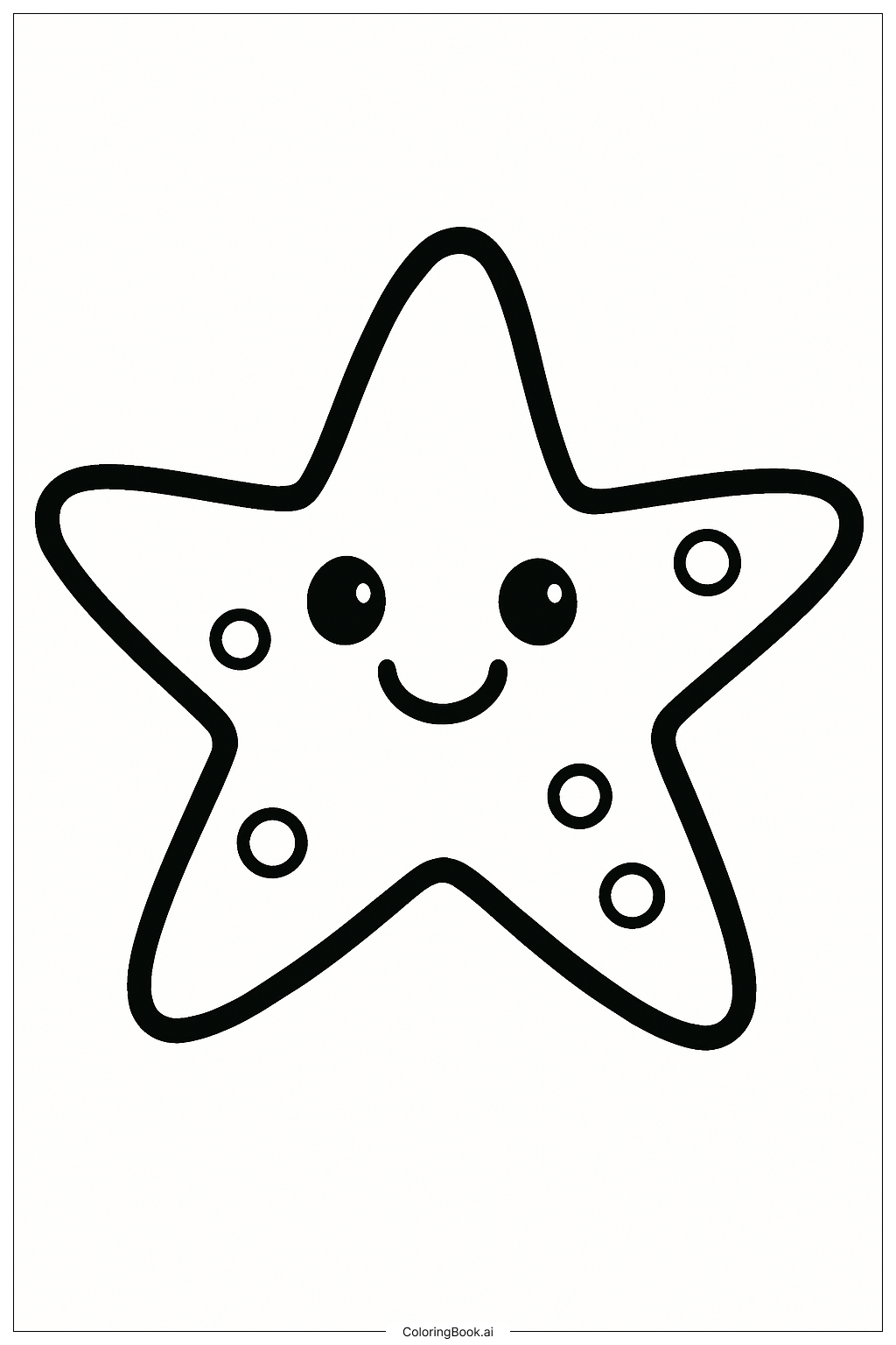  A Cute Summer Starfish Coloring Page 