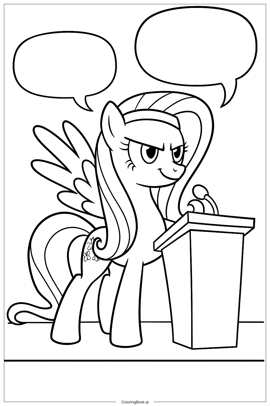  Trang tô màu Fluttershy Là Học Sinh Quyết Đoán Với Ý Chí Sắt Đá 