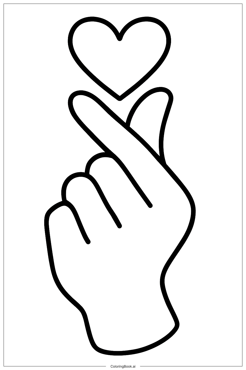  Blackpink Heart Hand Sign Coloring Page 