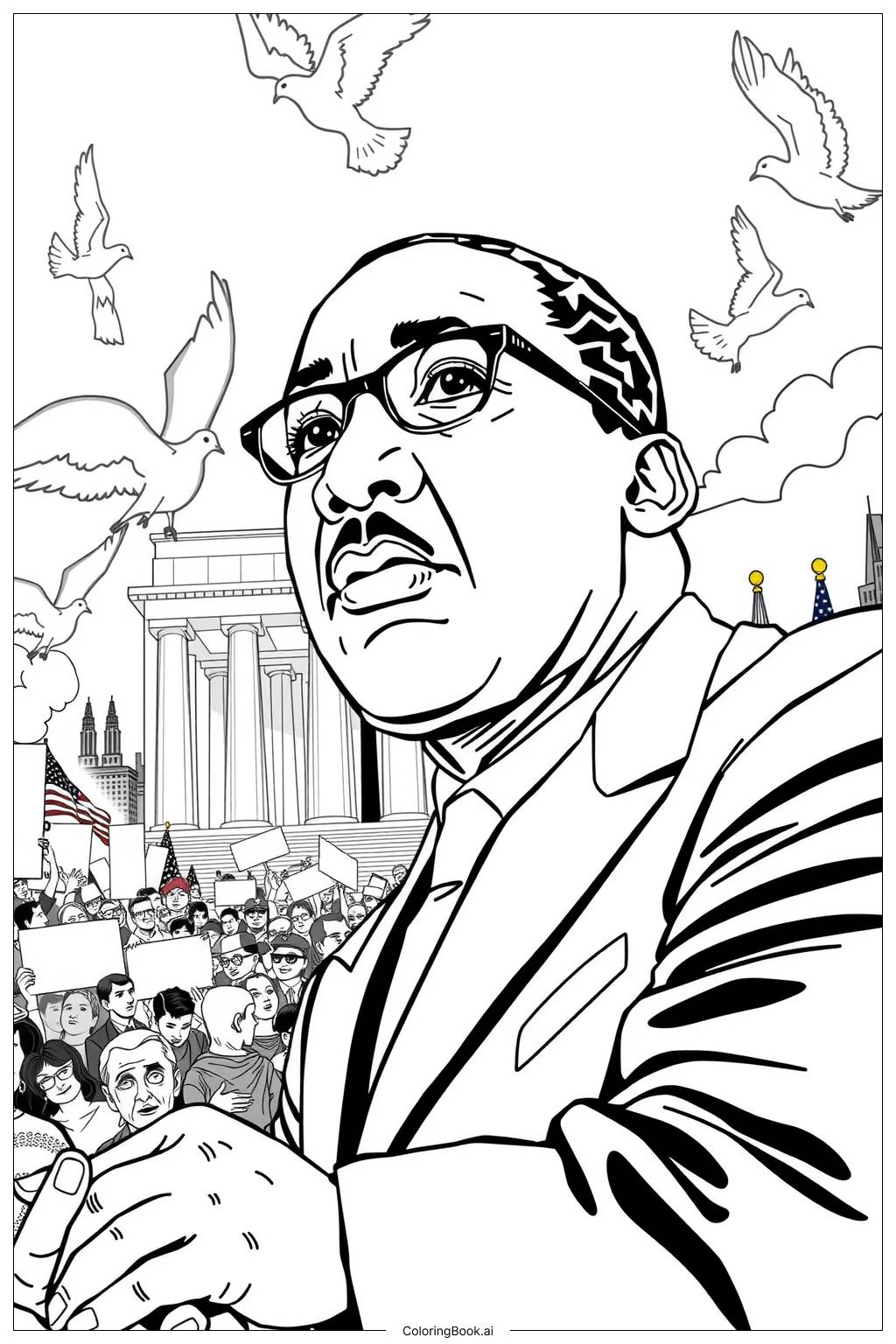  martin luther king's Legacy Celebrated Today Coloring Page 