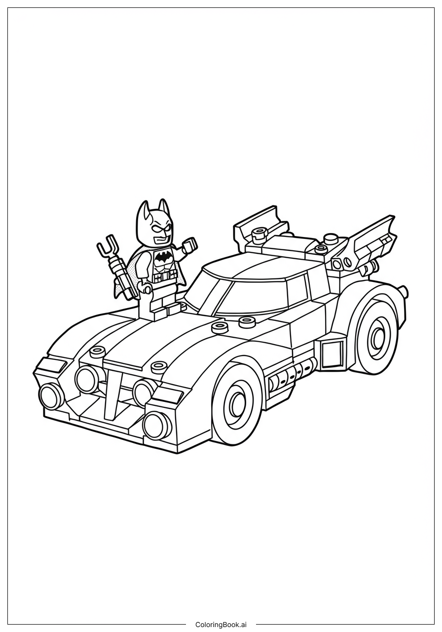 Page de coloriage Lego Batman Construire une Batmobile 