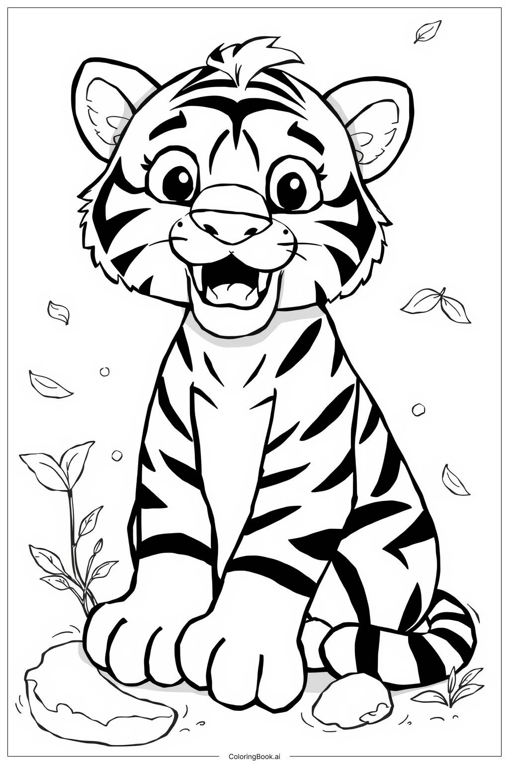  Page de coloriage Tigre à dents de sabre 