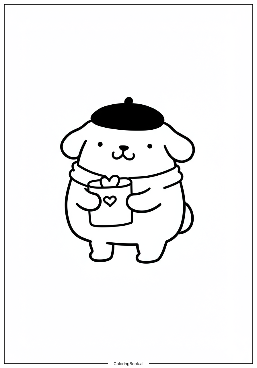 Pompompurin 幫忙朋友著色頁